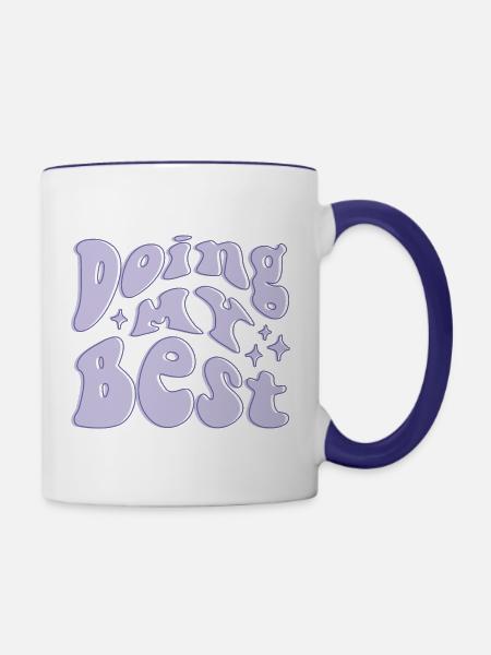 Doing My Best violett - Tasse zweifarbig - Weiß/Kobaltblau