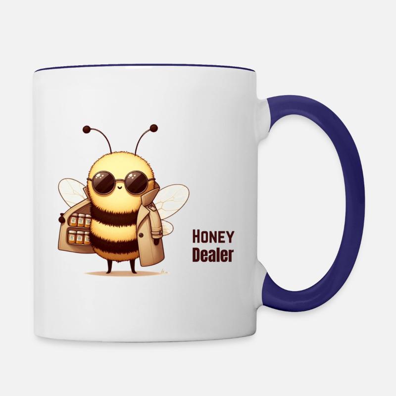 Marchand de miel - Mug contrasté - blanc/bleu cobalt