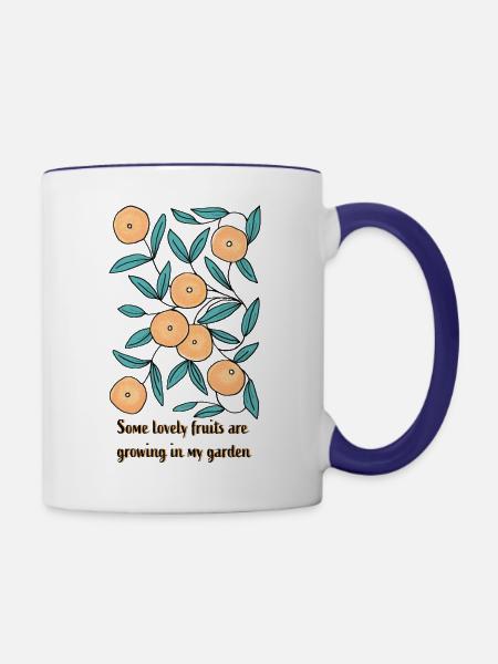 Some Lovely Fruits - Tasse zweifarbig - Weiß/Kobaltblau