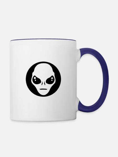 Alien - Tasse zweifarbig - Weiß/Kobaltblau