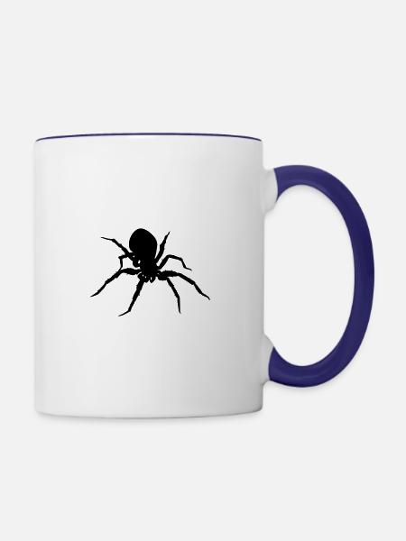 Spinnen - Tasse zweifarbig - Weiß/Kobaltblau