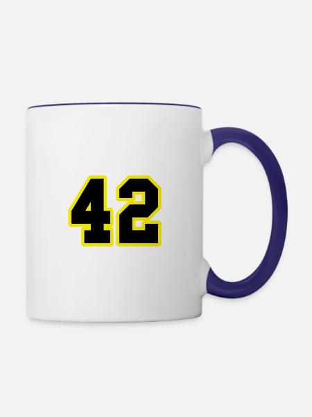 42 - Tasse zweifarbig - Weiß/Kobaltblau