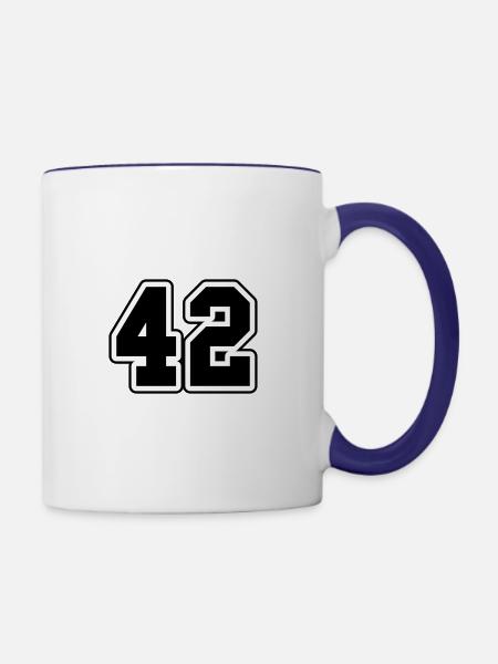 42 - Tasse zweifarbig - Weiß/Kobaltblau