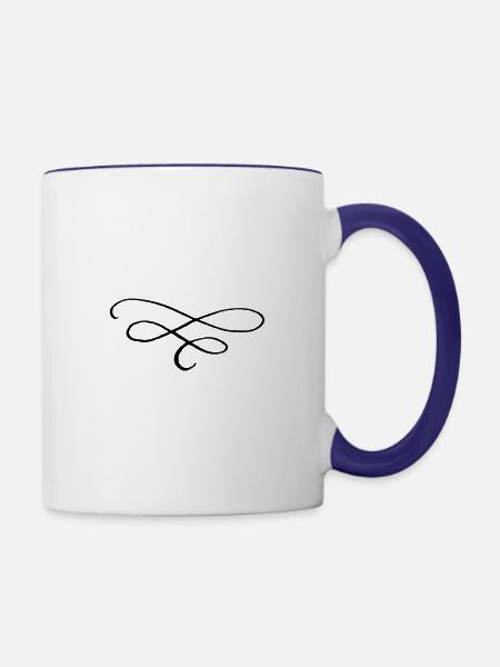 Dekoration - Tasse zweifarbig - Weiß/Kobaltblau