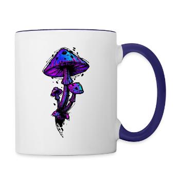 Psychedelic Mushrooms - Tasse zweifarbig - Weiß/Kobaltblau - Rechts