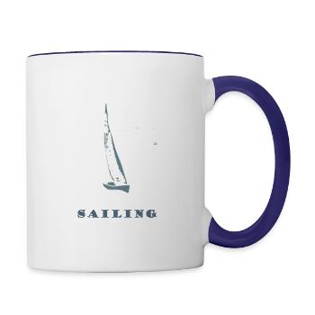 sailboat,sea,maritim,gift,cool,trend - Contrasting Mug - white/cobalt blue - Right