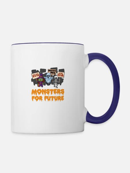 Monster für zukünftige Klimaaktivist Halloween - Tasse zweifarbig - Weiß/Kobaltblau