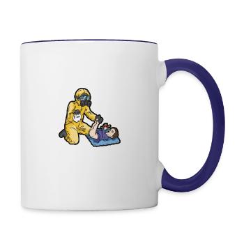 Masque à gaz de changement de couche malodorant - Mug contrasté - blanc/bleu cobalt - Droite