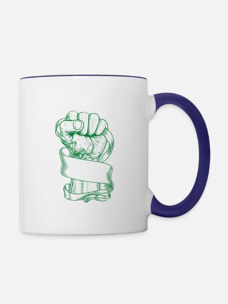 Sein Kampf ist - Tasse zweifarbig - Weiß/Kobaltblau