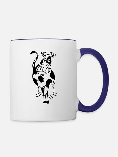 Kuh - Tasse zweifarbig - Weiß/Kobaltblau