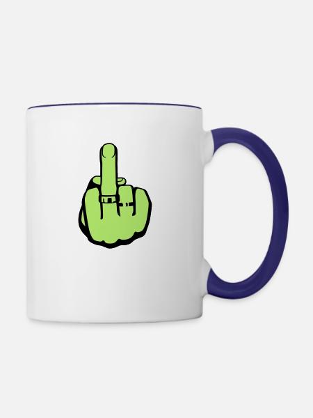 Finger Frauen - Tasse zweifarbig - Weiß/Kobaltblau