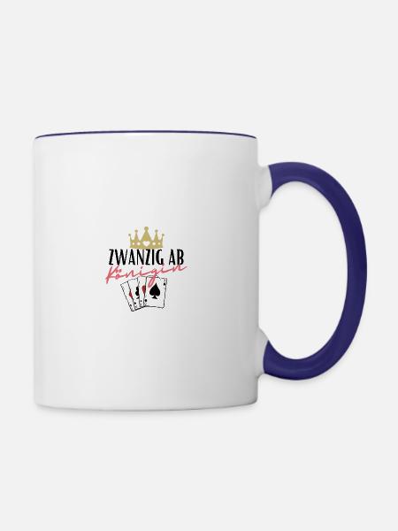 Zwanzig ab Königin - Tasse zweifarbig - Weiß/Kobaltblau