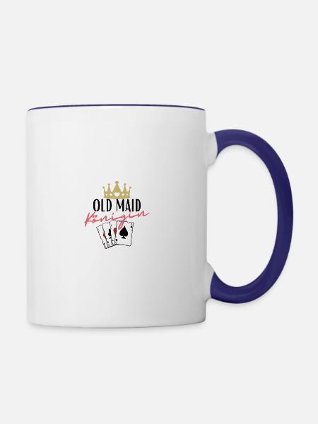 Old Maid Königin - Tasse zweifarbig - Weiß/Kobaltblau
