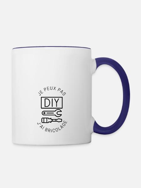 Ich kann nicht DIY - Tasse zweifarbig - Weiß/Kobaltblau