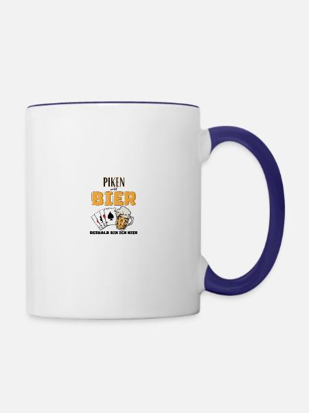 Piken und Bier - Tasse zweifarbig - Weiß/Kobaltblau