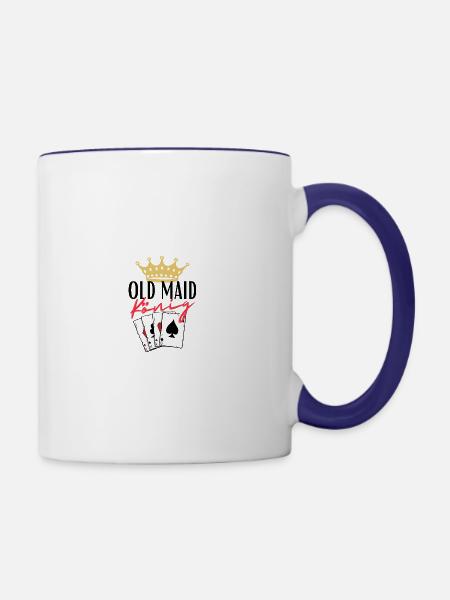 Old Maid König - Tasse zweifarbig - Weiß/Kobaltblau