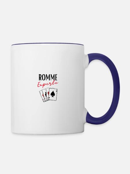 Romme Experte - Tasse zweifarbig - Weiß/Kobaltblau