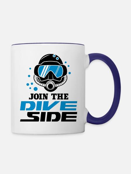 Dive Side - Tasse zweifarbig - Weiß/Kobaltblau