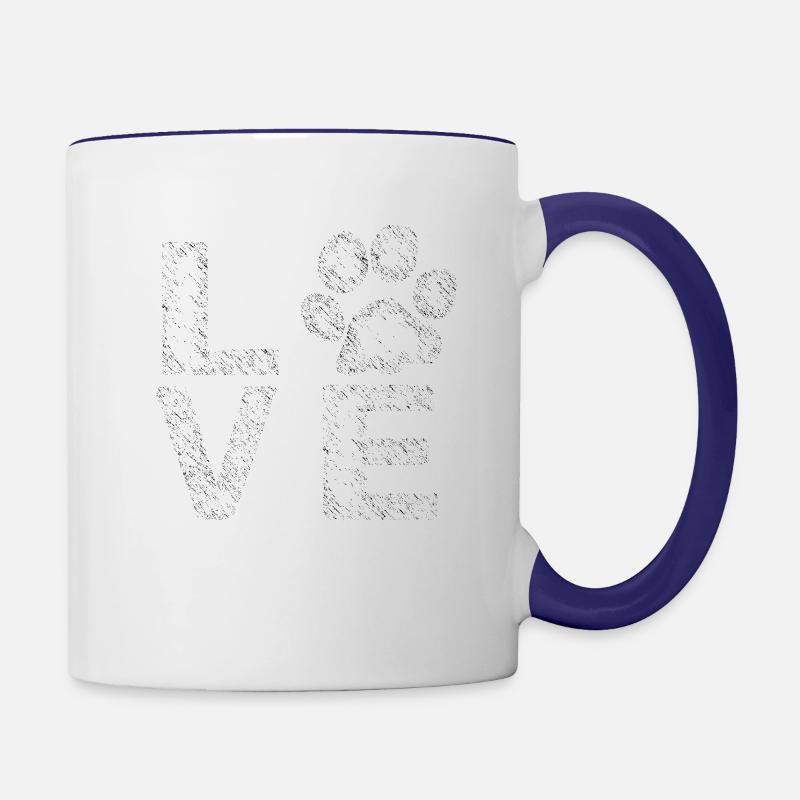 love Paw - Contrasting Mug - white/cobalt blue