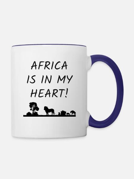 Afrika Africa - Tasse zweifarbig - Weiß/Kobaltblau