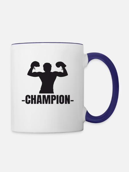 Boxen Champion - Tasse zweifarbig - Weiß/Kobaltblau