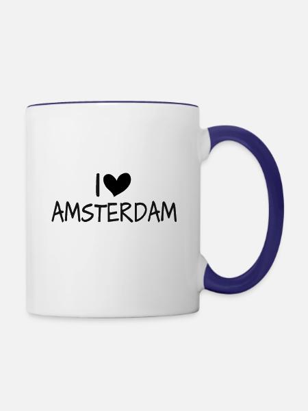 Amsterdam - Tasse zweifarbig - Weiß/Kobaltblau