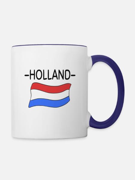 Holland - Tasse zweifarbig - Weiß/Kobaltblau