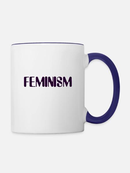 Feminismus - Tasse zweifarbig - Weiß/Kobaltblau