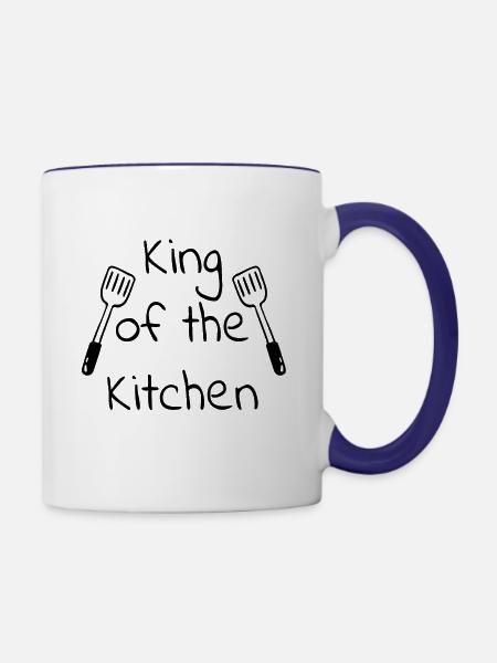 King of the Kitchen/Küchenchef - Tasse zweifarbig - Weiß/Kobaltblau