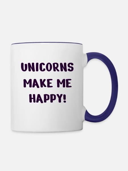 Einhorn Spruch - Tasse zweifarbig - Weiß/Kobaltblau
