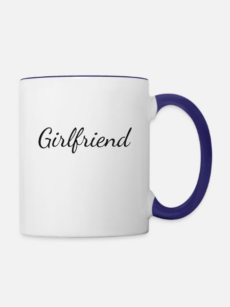 Freundin girlfriend - Tasse zweifarbig - Weiß/Kobaltblau