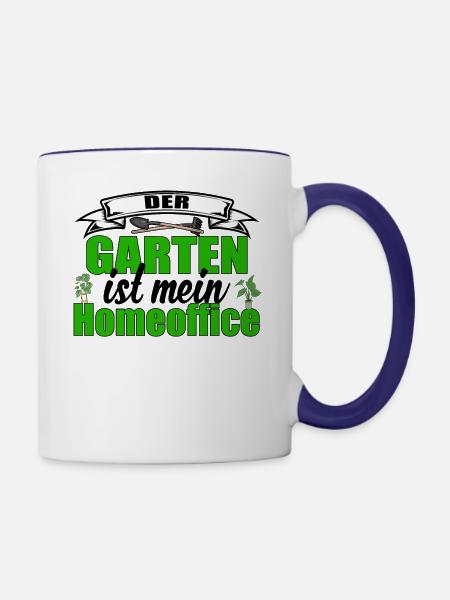 Garten Homeoffice - Tasse zweifarbig - Weiß/Kobaltblau