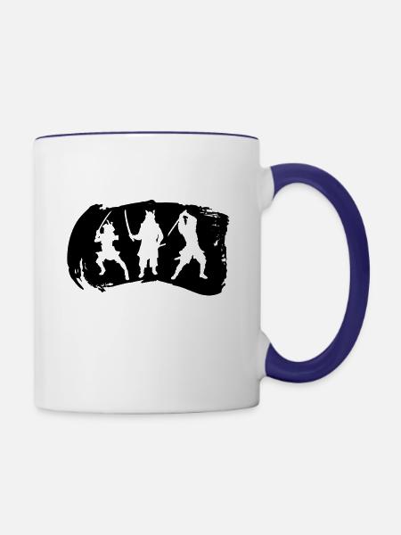Samurai - Tasse zweifarbig - Weiß/Kobaltblau