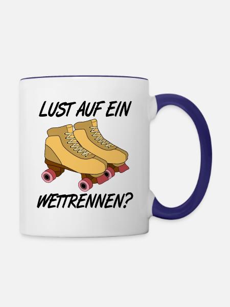 Rollschuhe - Tasse zweifarbig - Weiß/Kobaltblau