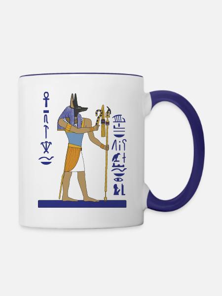Anubis - Tasse zweifarbig - Weiß/Kobaltblau