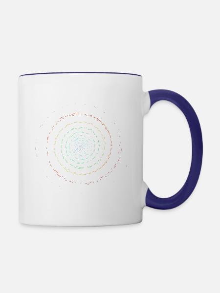 Regenbogen Kreisel Selbst gestalten - Tasse zweifarbig - Weiß/Kobaltblau
