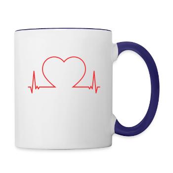 Operationen am offenen Herzen - Tasse zweifarbig - Weiß/Kobaltblau - Rechts
