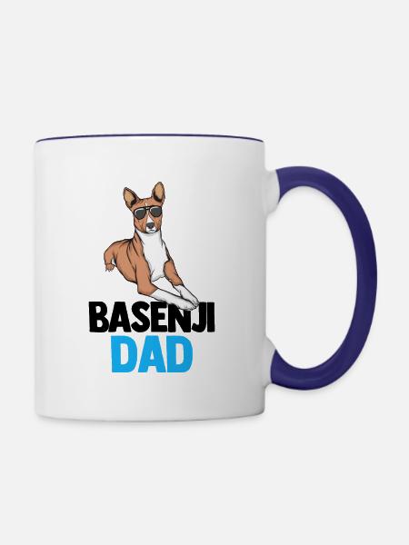 Basenji - Tasse zweifarbig - Weiß/Kobaltblau
