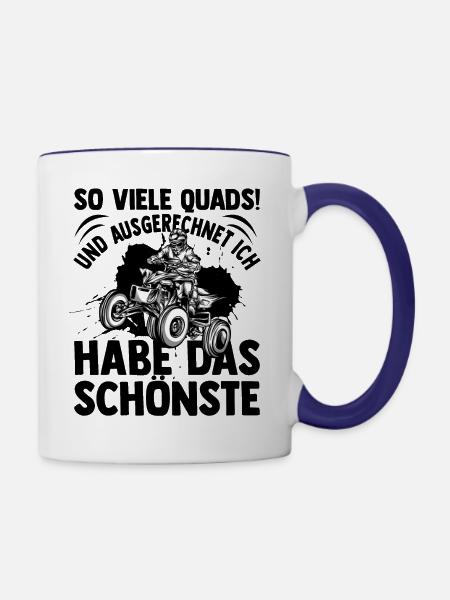 Quad - Tasse zweifarbig - Weiß/Kobaltblau