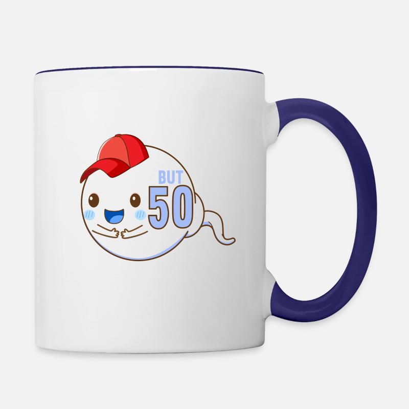 Il y a 50 ans 50 ans le plus rapide 50e anniversaire - Mug contrasté - blanc/bleu cobalt