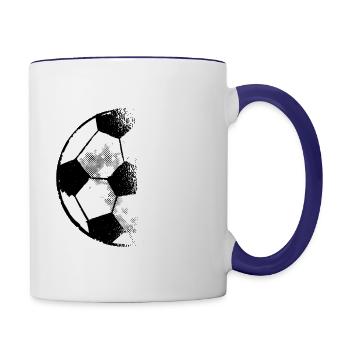 Papa footballeur - Mug contrasté - blanc/bleu cobalt - Droite