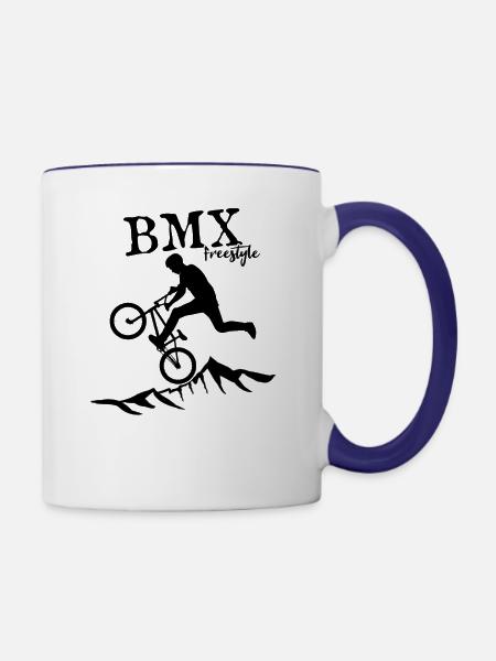BMX freestyle - Tasse zweifarbig - Weiß/Kobaltblau