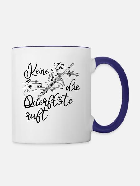 Querflöte - Tasse zweifarbig - Weiß/Kobaltblau