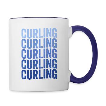 Curling Player - Contrasting Mug - white/cobalt blue - Right