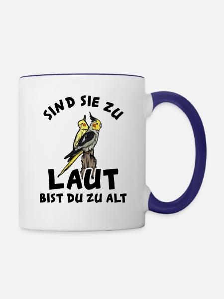 Nymphensittich - Tasse zweifarbig - Weiß/Kobaltblau