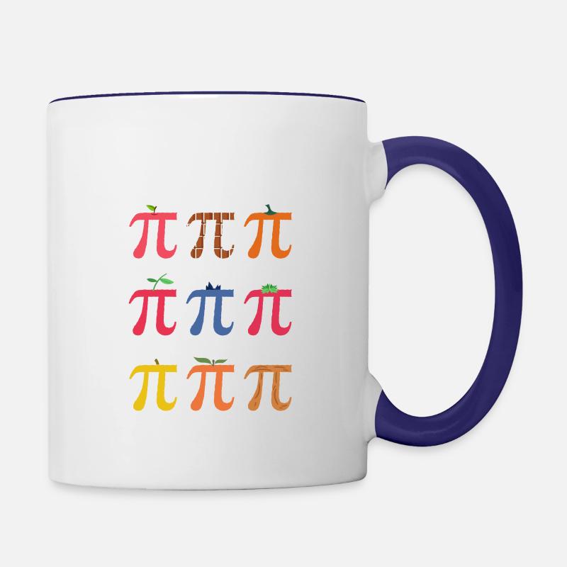 Pi Pie Menu Pi Math Teacher Pi Day - Mug contrasté - blanc/bleu cobalt