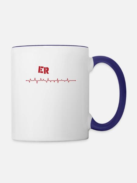 Notfallschwester ER Krankenschwester - Tasse zweifarbig - Weiß/Kobaltblau