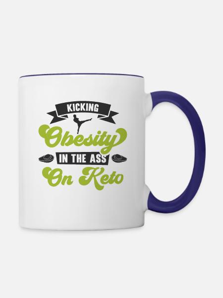 Keto-Diät Ketogene Ernährung Diätassistent - Tasse zweifarbig - Weiß/Kobaltblau
