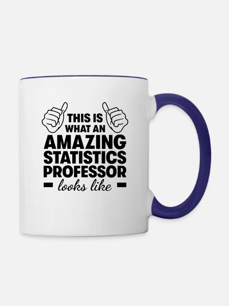 Erstaunlicher Statistikprofessor - Tasse zweifarbig - Weiß/Kobaltblau