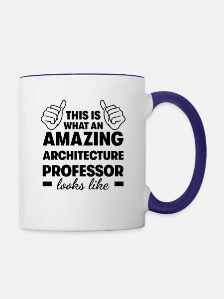 Erstaunlicher Architekt Professor - Tasse zweifarbig - Weiß/Kobaltblau